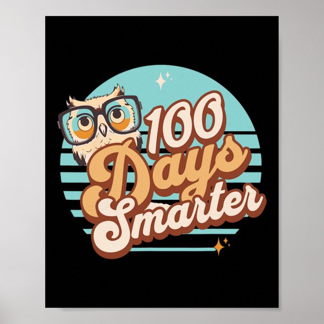 Poster 100 Dias Mais Inteligentes Crianças De Professores (Frente)