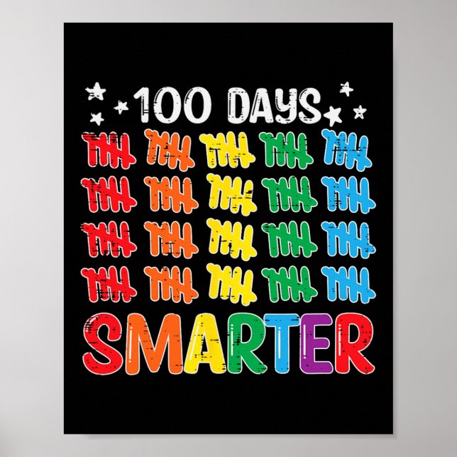 Poster 100 Dias Mais Inteligentes Do 100.º Dia De Profess (Frente)