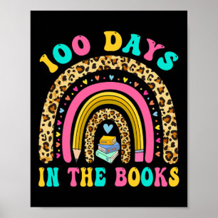 Poster 100 Dias Nos Livros "Rainbow Reading Teacher Libr"