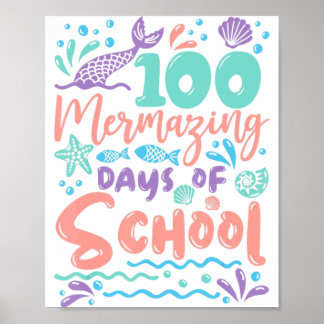 Poster 100 Dias Úteis De Sereia Escolar 100º Dia Gir