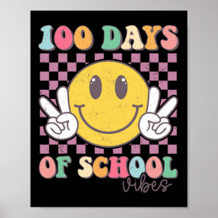 Poster 100 Dias Vibes Sorriem Professora Garota 100 Dia D