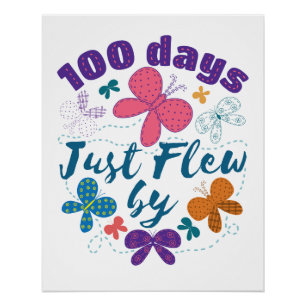 Pôster 100 Dias Voando Pela Borboleta Da Escola