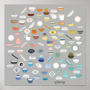 Poster 100 partes de Pyrex - obscuridade - cinzas