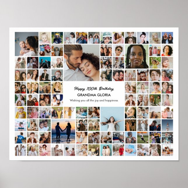 Poster 100 Pictures Photo Collage Personalized Gift (Frente)