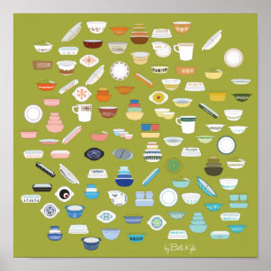 Pôster 100 Pieces of Pyrex - Green
