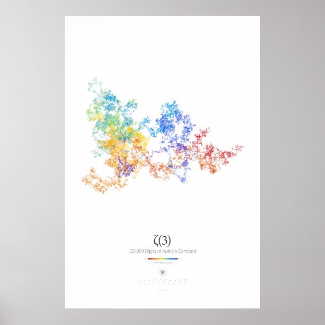 Poster 100k Dígitos da Constante de Apéry (leve) (Frente)