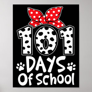 Poster 101 Dias De Escola Cachorro Fofo Feliz 100º Dia Es