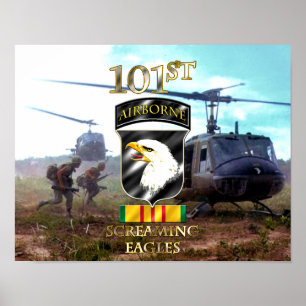 Pôster 101st Veterano v2 de Vietnam da divisão