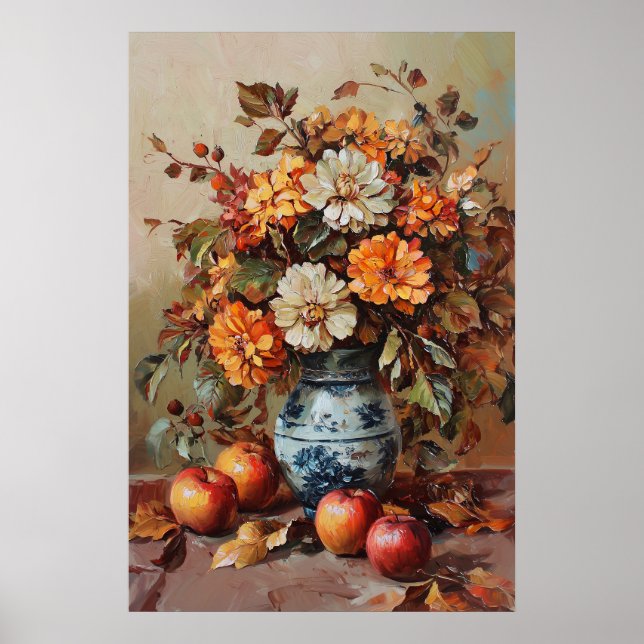 Poster 1080 Flores E Maçãs De Outono (Frente)