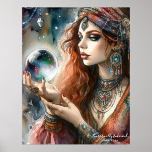 Poster *~* 10 A100 Mulher do Boho Psicológico Gypsy