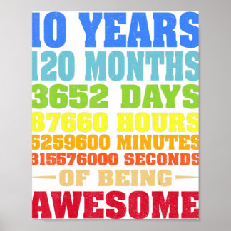 Poster 10 Anos 120 Meses De Estar Incrível 10º Aniversári