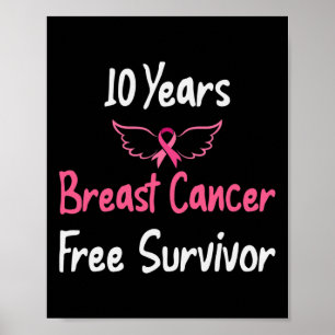Poster 10 anos de Cancer de mama rosa sem Cancer de peito