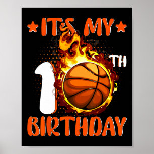 Poster 10 anos É o meu 10º Aniversário de Basquete