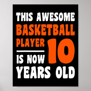 Poster 10 anos Feliz 10.º Aniversário de Basquete 10.º Bi