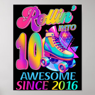 Poster 10 Anos Incrível Desde 2016 Tema de Hockey Anivers