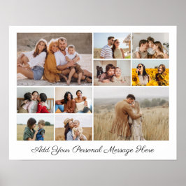 Poster 10 Colagem de Fotos Adicionar Sua Própria Saudação