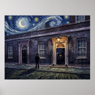 Poster 10 Downing Street Londres Noite Estrelada