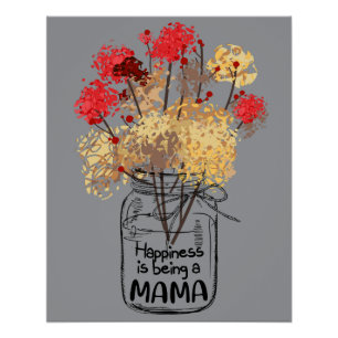 Pôster 10 Felicidade É Ser Uma Mamãe Presente Divertido P