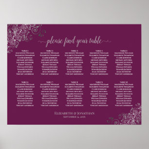 Poster 10 Gráfico de Casamento de Mesa Prata no Gabinete