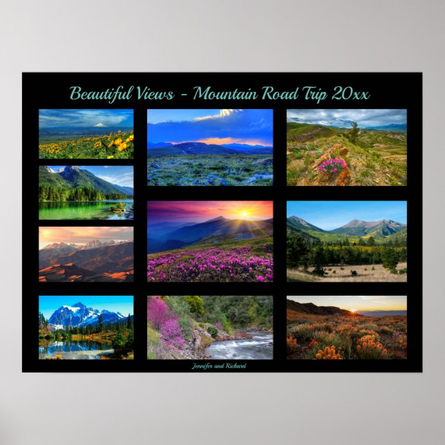Poster 10 Landscape Photo Template & Text Gallery Black (Frente)