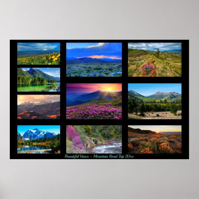 Poster 10 Landscape Photo Template & Text Gallery Black (Frente)