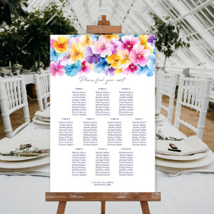 Poster 10 Mesa Colorido Gráfico de Assentos Floral Casame