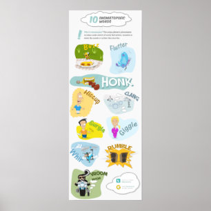 Pôster 10 palavras onatopoéticas para poesia e escrita di