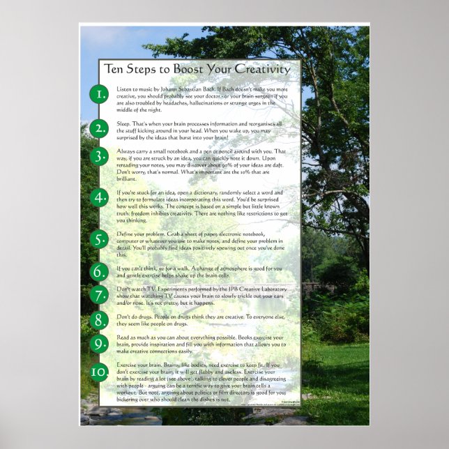 Pôster 10 passos para aumentar a sua criatividade (Frente)