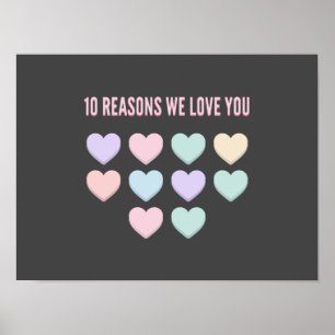 Poster 10 Razões Por Que Te Amo - Dons De 10º Aniversário