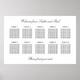 Poster 10 Tabela Gráfico de Assentos Minimalista Elegante