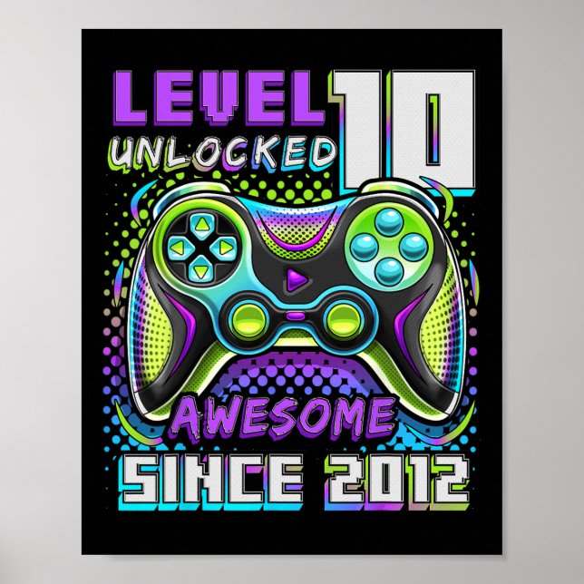 Poster 10 Vídeo Jogo 2012 Desbloqueado 10º Aniversário (Frente)