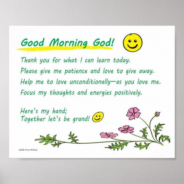 Poster 10" x 8" poster: "Good Morning God!" (Frente)