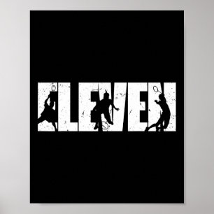 Poster 11 Aniversário Retro Badminton 11 Anos Garoto Gir