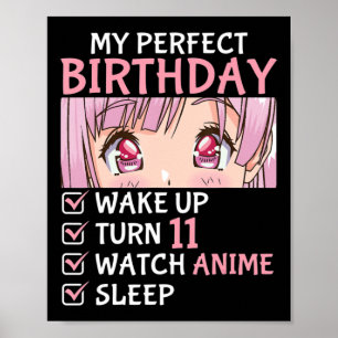 Poster 11 Birthday Assiste Anime De 11 Anos