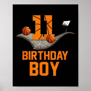 Poster 11 Birthday Basball Jersey 11 anos Boy Bo