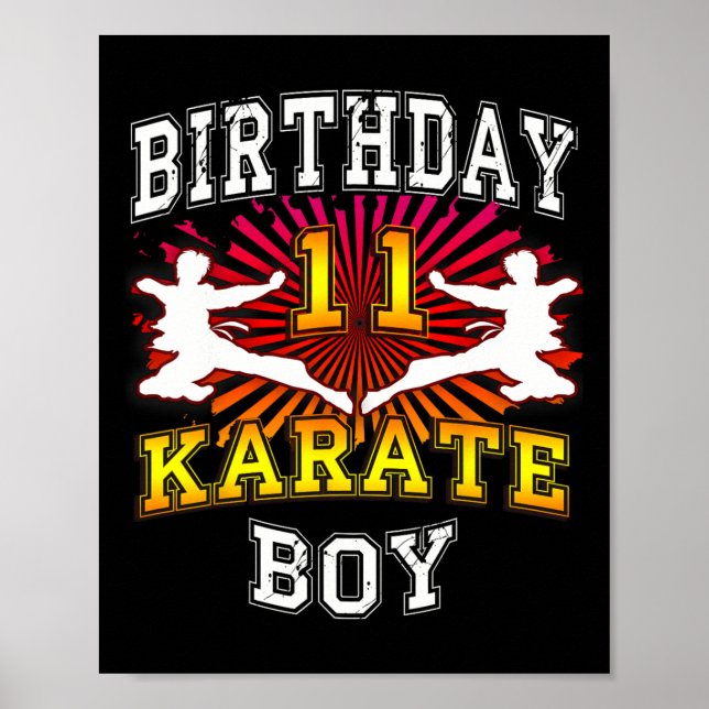 Poster 11 Birthday Boy - Karate 11 Anos (Frente)
