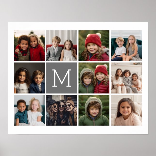 Poster 11 Foto Colagem industrial monograma (Frente)