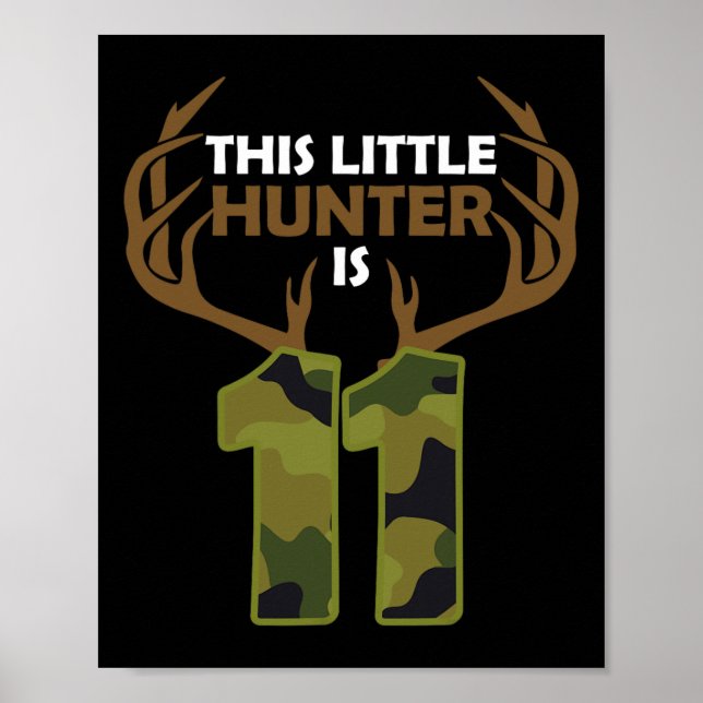 Poster 11 Funny Birthday, 11 anos, Deer Hunter Gift B (Frente)