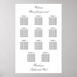Poster 11 Mesa Gráfico de Assentos Minimalista Elegante