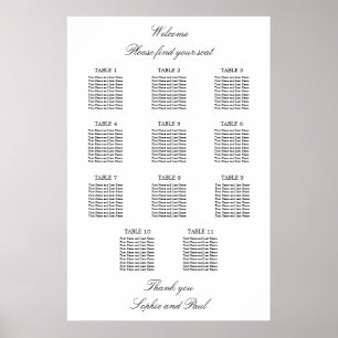 Poster 11 Mesa Gráfico de Assentos Minimalista Elegante