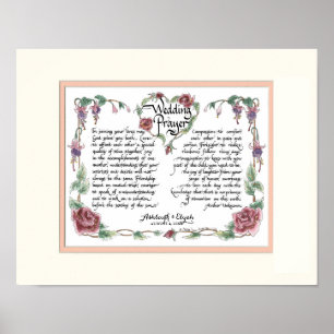 Poster 11 x 14 Oração de Casamento, Caligrafia