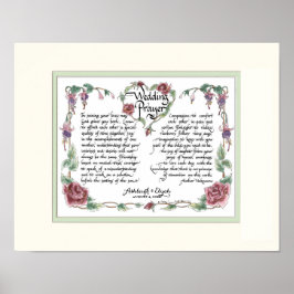 Pôster 11 x 14 Oração de Casamento, Caligrafia de Anivers