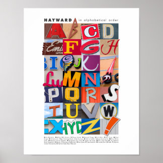 Poster 11x14 de Hayward em ordem alfabética