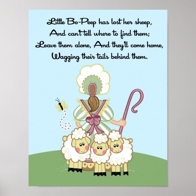 Poster 11x14 Pequena Bo Peep Shee Rhyme Rhyme Art (Frente)