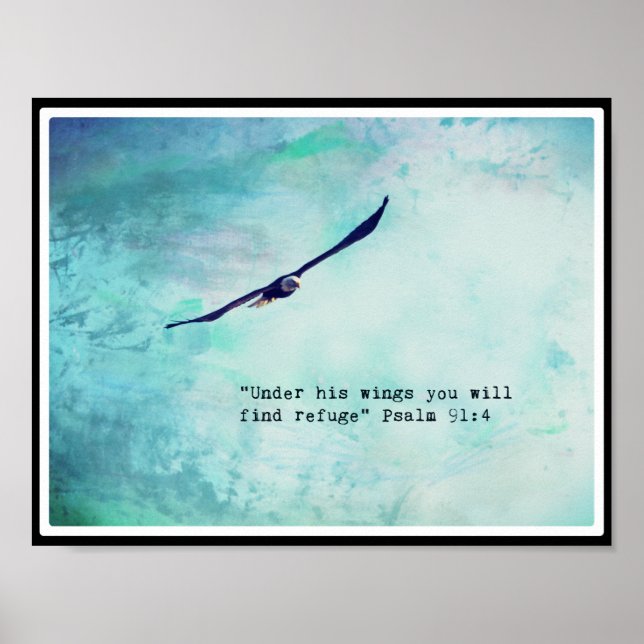 Poster 11x8.5 do salmo 91 de Eagle (Matte) (Frente)