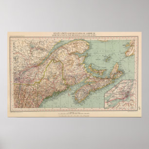 Pôster 129 Maine, Nova Escócia, Novo Brunswick, Quebeque