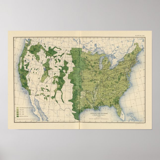 Poster 129 Tamanho das fazendas 1900 (Frente)