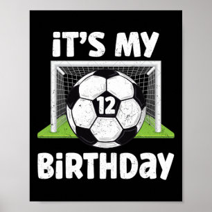 Poster 12 Anos de Idade Futebol 12º Aniversário Jogador C