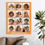 Poster 12 Colagem de Fotos com Fundo Laranja<br><div class="desc">Adicione seus fotos favoritos a este modelo divertido. Você pode usar fotos do Instagram ou quaisquer fotos para esta grade.</div>