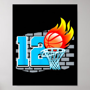 Poster 12 de basquete de 12 anos Tema B